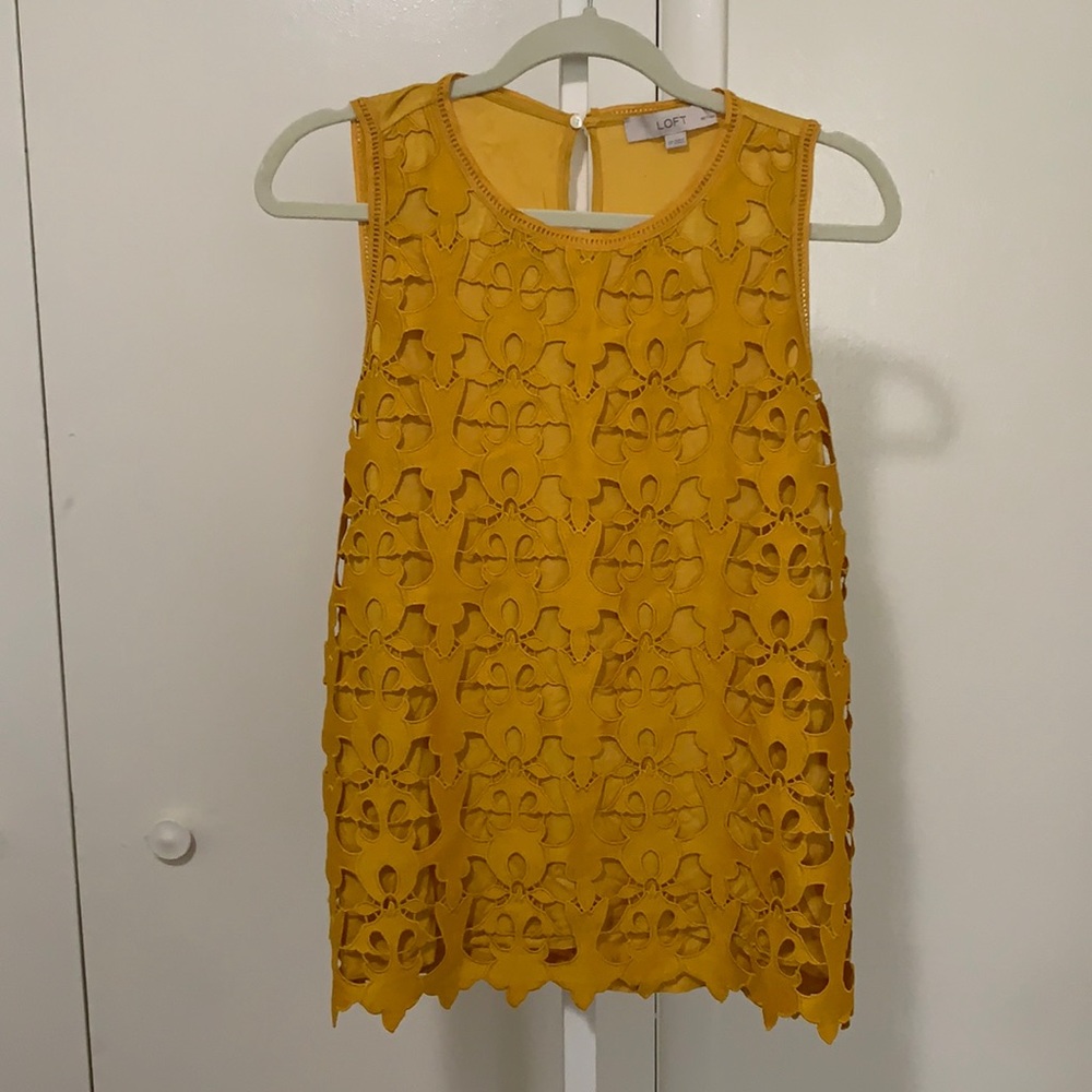 Golden Lace Tank Blouse